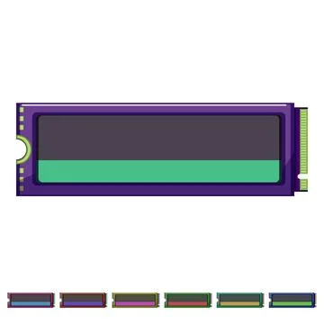 Hard ssd storage cartoon vector graphic Stock Illustration