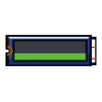 Hard ssd storage pixel art vector illustration Stock Illustration