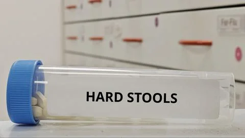 HARD STOOLS treatment tablets for soften stool and relieve constipation Stock Photos