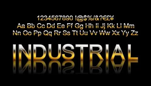 Hard style universal font. Stock Illustration