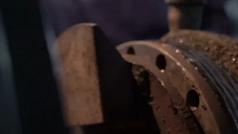 Hard surfacing by submerge arc welding process. Cnc machine builds up the metal Stock Footage 75251242