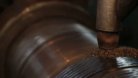 Hard surfacing by submerge arc welding process. Cnc machine builds up the metal Stock Footage 75312352