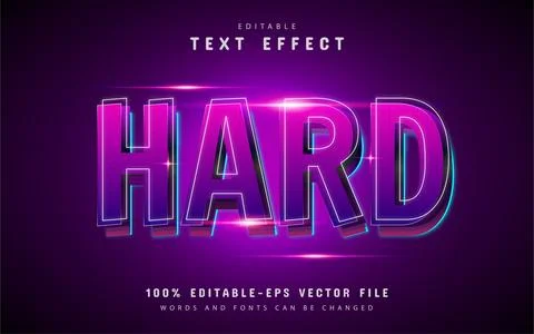 Hard text effect with purple gradient Stock Illustration