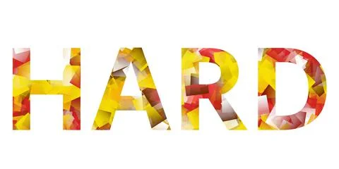 HARD text image stock design in colorful style letters Stock Illustration