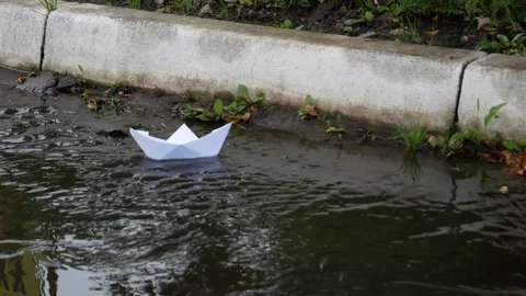 Hard way of paper ship Stock Footage 78452857