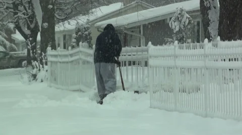 Hard Wintery Work Stock Footage 54756202