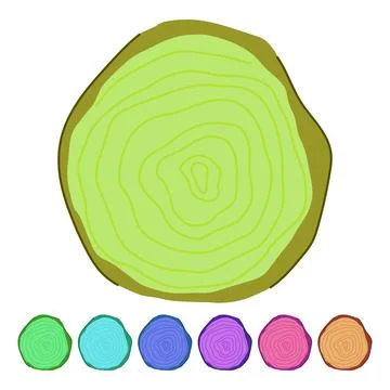 Hard wood circle vector cartoon graphic Stock Illustration