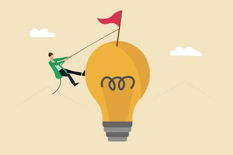 Hard work and creative effort to advance goals Stock Illustration