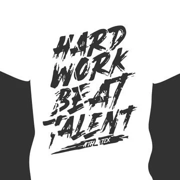 Hard work beat talent custom t shirt design. Stock Illustration