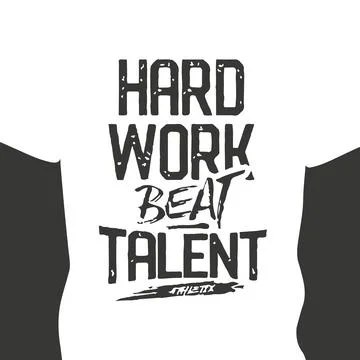 Hard work beat talent custom t shirt design. Illustrazione stock
