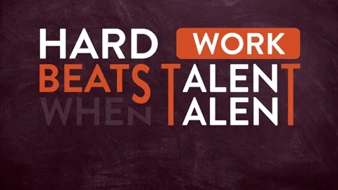 Hard work beats Talent when talent doesnt work motivation quote video Stock Footage 221448545