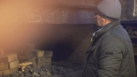 Hard work blacksmith Stock Footage 73300807