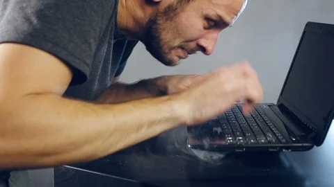 Hard work on computer Stock Footage 99817733