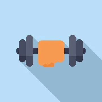 Hard work dumbbell icon flat vector. Coping skills stress Stock Illustration