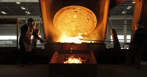 Hard Work In The Foundry (4K) Stock Footage 62844354