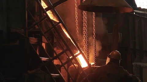 Hard work in the foundry. Stock Footage 97070516