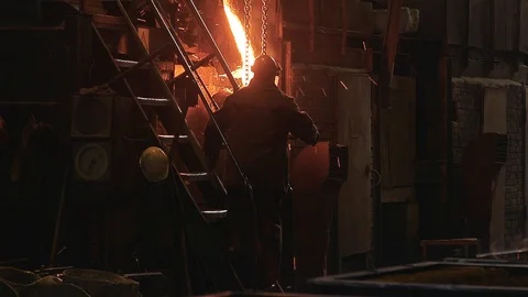 Hard work in the foundry. Stock Footage 97070554