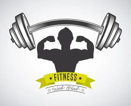 Hard work in the gym Stock Illustration