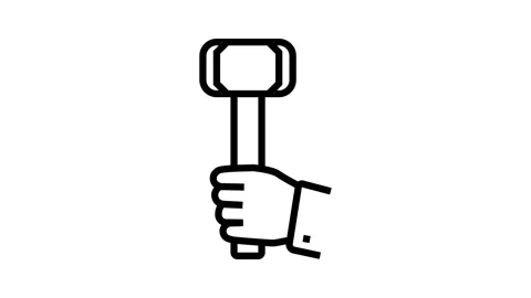 Hard work hammer succes challenge line icon animation Vídeos de archivo 326132334