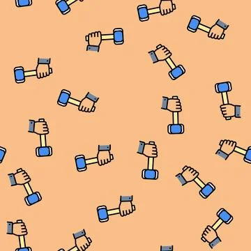 Hard work hammer succes challenge vector seamless pattern Stock Illustration