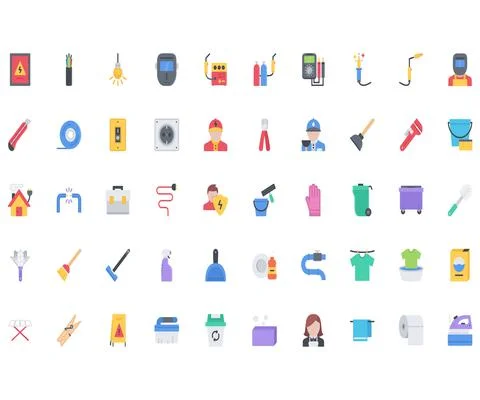 The hard work icons pack Stock Illustration