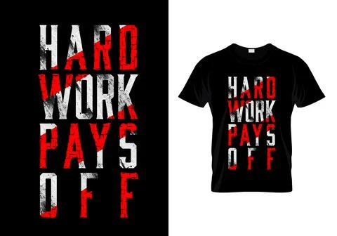 Hard Work Pays Off Typography T Shirt Design Vector Stock Illustration