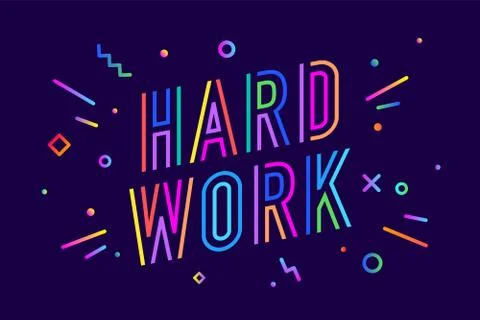 Hard work. Poster banner Stock Illustration