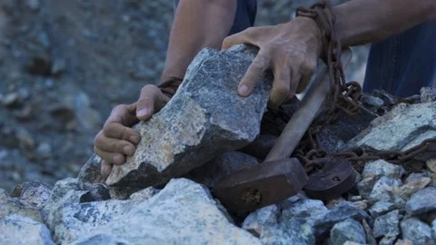 Hard work of a slave in a career Stock Footage 160562006