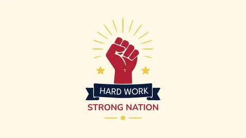 Hard Work Strong Nation Design イラスト素材