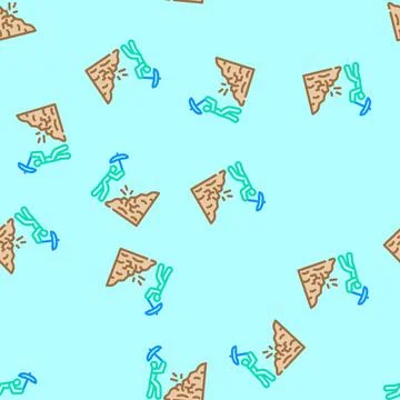 Hard work success life vector seamless pattern Stock Illustration