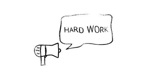 Hard work text animation. Black word on a white background. 4k and Full HD Stock Footage 153851101