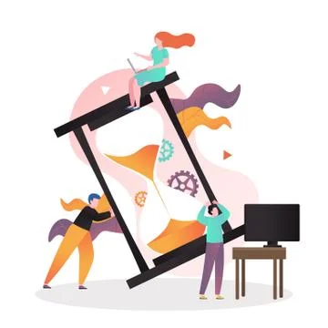 Hard work vector concept for web banner, website page Stock Illustration