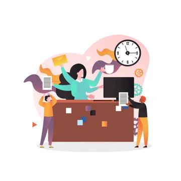 Hard work vector concept for web banner, website page イラスト素材