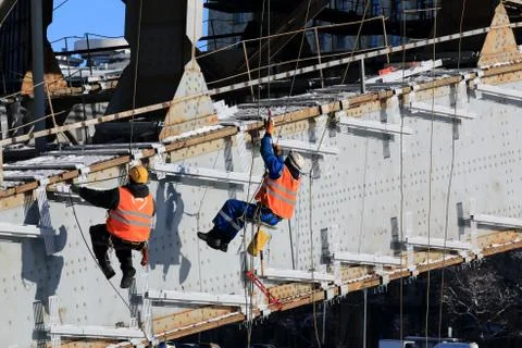Hard work in winter Stock Photos