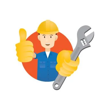 Hard Worker show Thumb Up Stock Illustration