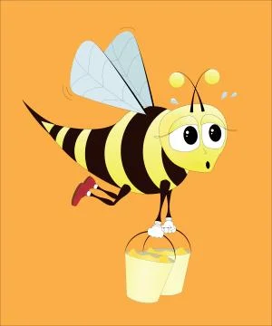 Hard working bee Stock Illustration