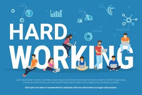 Hard working concept illustration Stock-Illustration