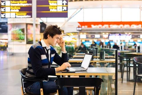 Hard working freelance with PC Stock Photos