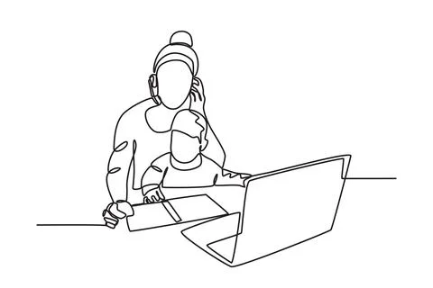 A hard-working mother Stock Illustration