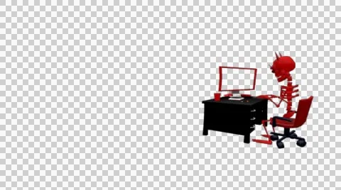 Hard Working Satan - Looping 3D Cartoon Animation Stock Footage 47191025