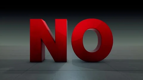 Hard zoom animation on NO to emphasize NO 4K 60 FPS Stock Footage 257793151