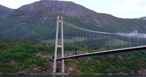 Hardanger Bridge, Eidfjord, Norway Stock Footage 143899178
