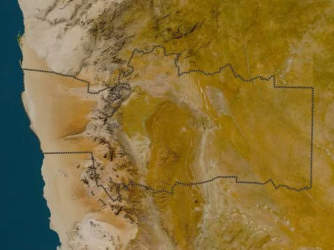 Hardap, Namibia. Low resolution satellite map Illustrazione stock