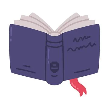 Hardback book with bookmark. Science, hobby, education concept cartoon vector Stock Illustration