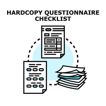 Hardcopy questionnaire checklist documents concept 库存插图