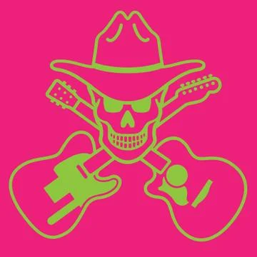 Hardcore Honkytonk Skull Vector Design. Stock Illustration