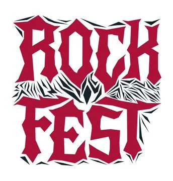 Hardcore Rock Fest Post design template Metal Festival post. Stock Illustration