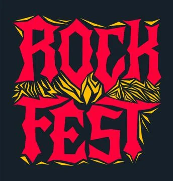 Hardcore Rock Fest Post design template Metal Festival post. Stock Illustration