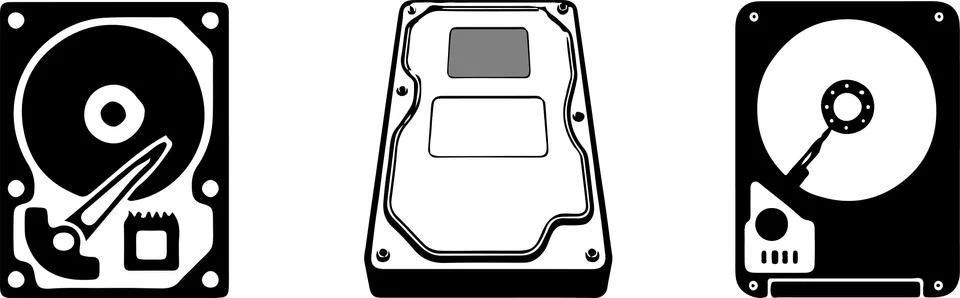 Harddisk icon on white background Stock Illustration