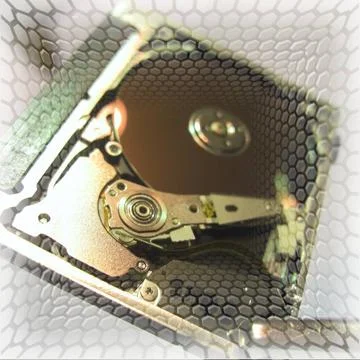 Harddisk Illustration Bild zeigt eine geöffnete Festplatte. Copyright: xZo.. Stock Photos